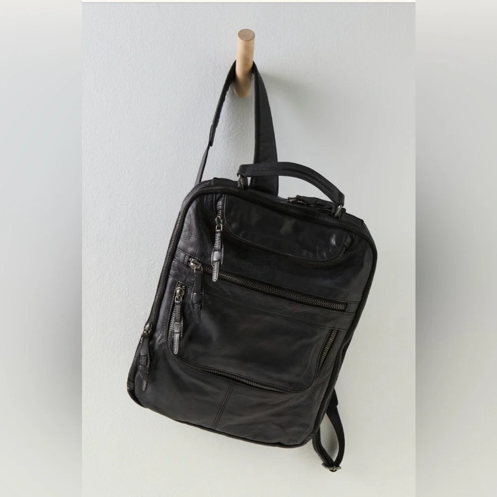 ▪️NWT Free People East End Leather Backpack in Black